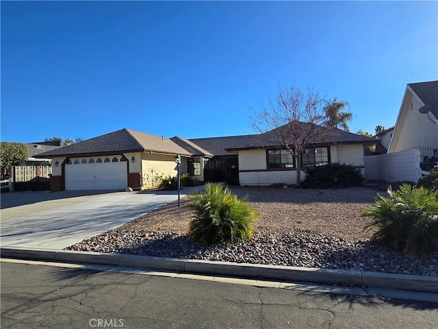 single story home with a garage