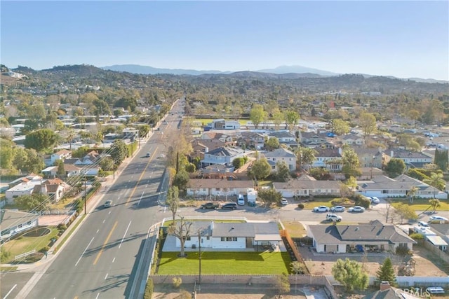 aerial view with a mountain view