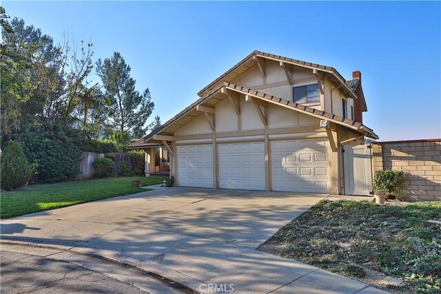 view of front of house with a garage