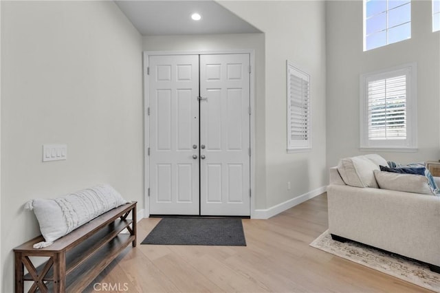 entrance foyer featuring light hardwood / wood-style floors