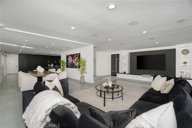 view of tiled living room