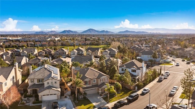 bird's eye view with a mountain view