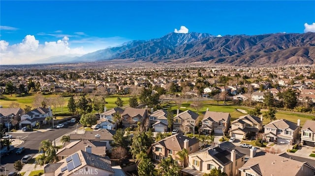 aerial view with a mountain view