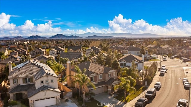 bird's eye view featuring a mountain view