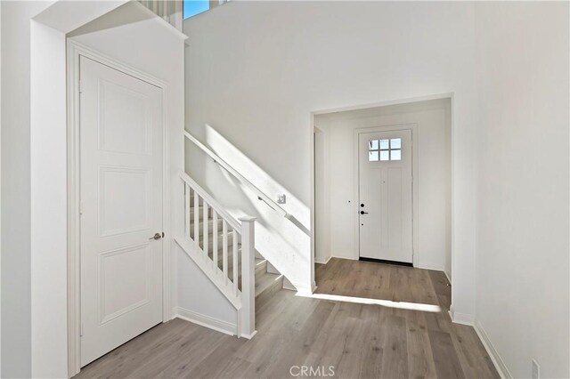 entryway with light wood-type flooring