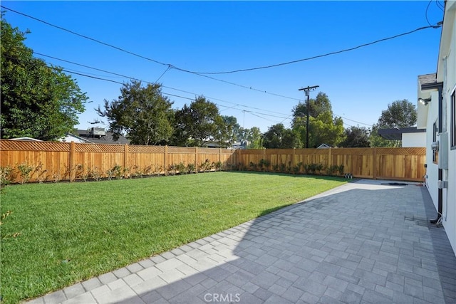 view of yard featuring a patio