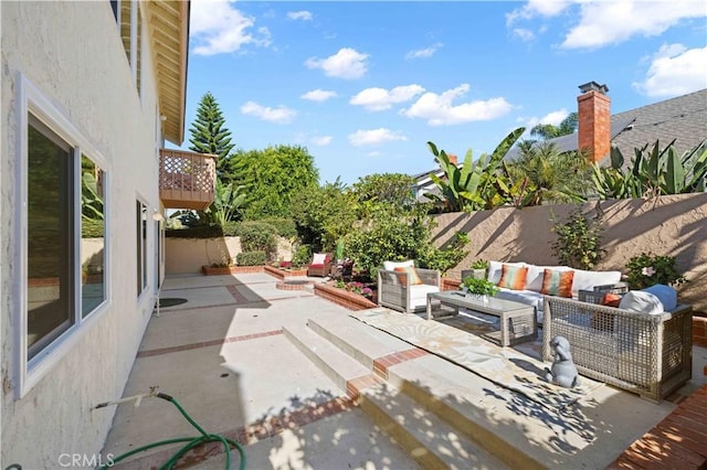 view of patio / terrace with an outdoor living space