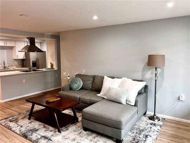 2328 Via Mariposa W Unit B, Laguna Woods, CA 92637 - living area with recessed lighting, baseboards, and light wood finished floors