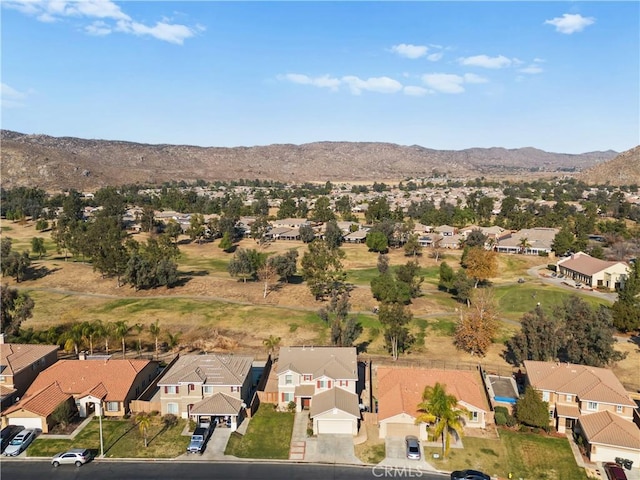 aerial view with a residential view and a mountain view