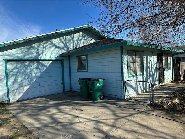 view of home's exterior with a garage