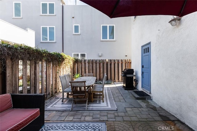 view of patio featuring area for grilling