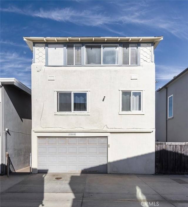 exterior space featuring a garage