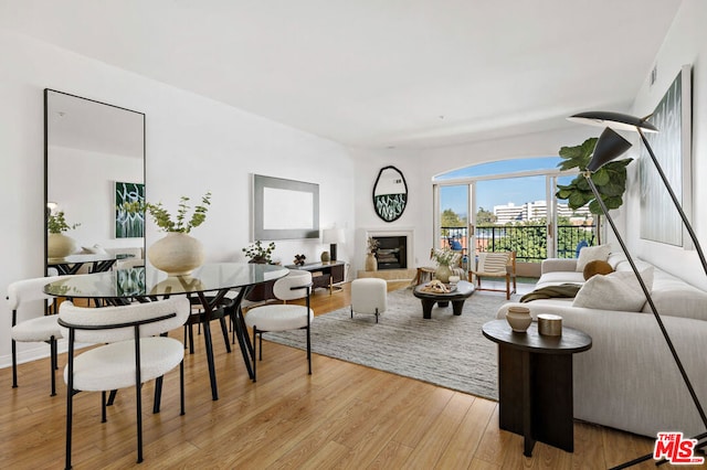 living room featuring light hardwood / wood-style floors