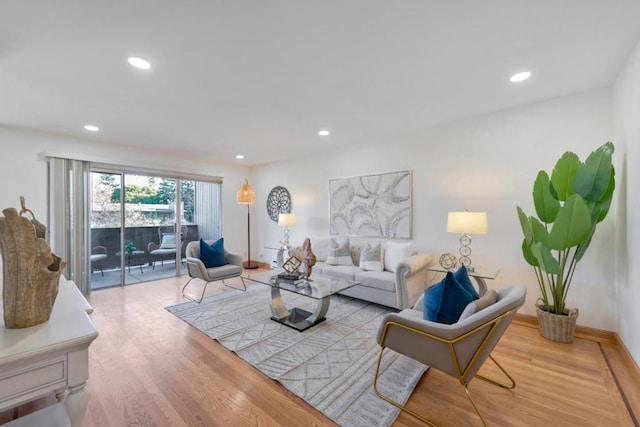 living room featuring wood-type flooring