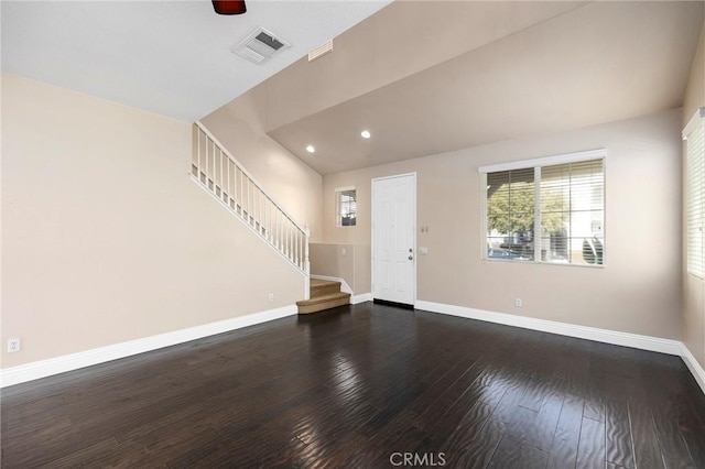 foyer entrance with dark hardwood / wood-style flooring