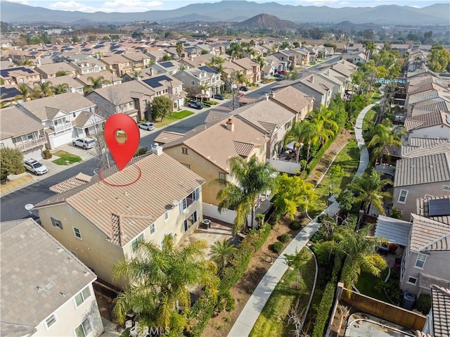 aerial view with a mountain view