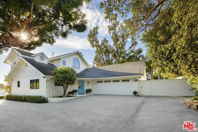 view of front property with a garage