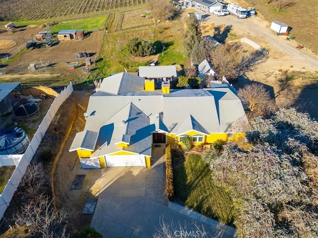 bird's eye view with a rural view