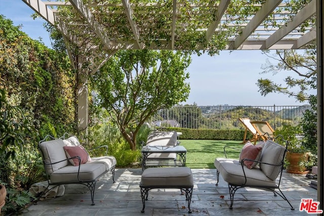 view of patio / terrace with a pergola