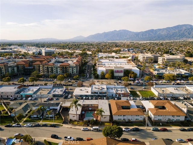 bird's eye view with a mountain view