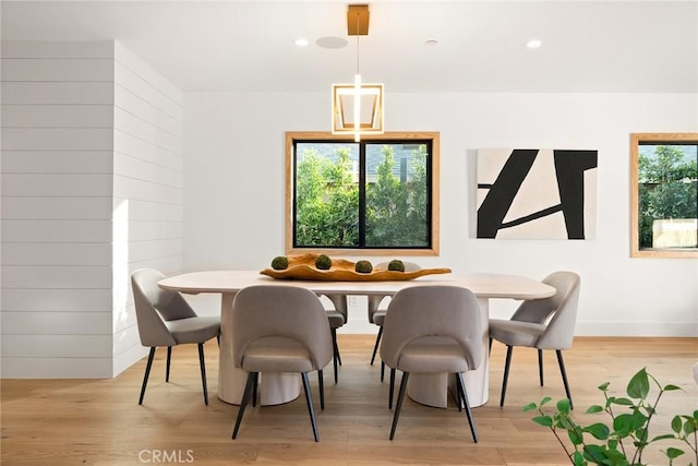 dining area featuring light hardwood / wood-style floors