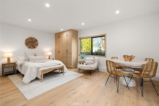 bedroom featuring light hardwood / wood-style flooring