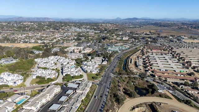 aerial view with a mountain view