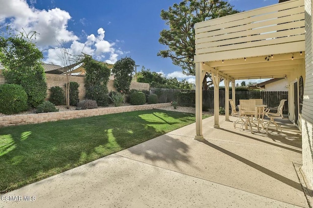 view of yard with a patio