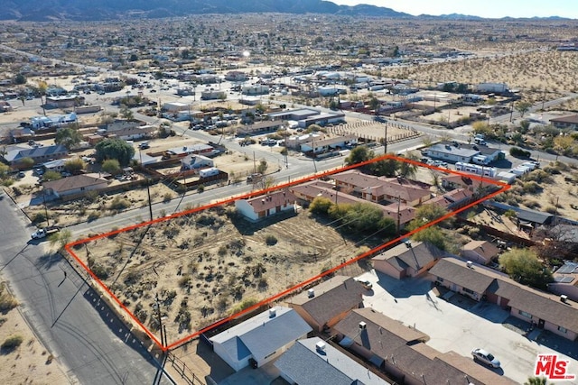 aerial view with a mountain view