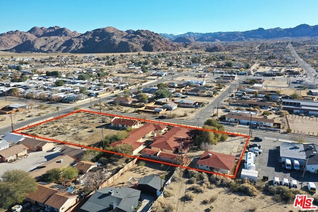 aerial view with a mountain view