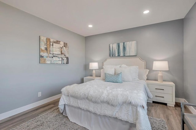 bedroom featuring light hardwood / wood-style flooring