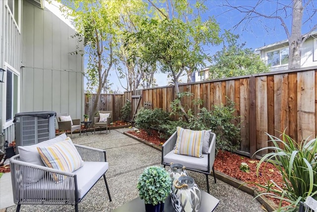 view of patio / terrace with central AC unit