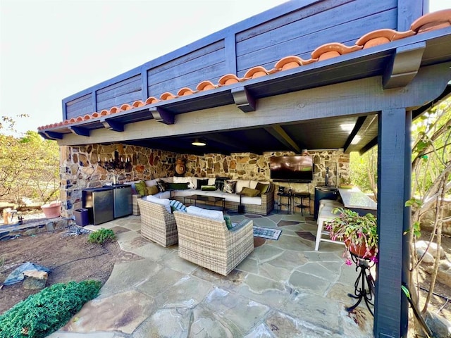 view of patio / terrace featuring an outdoor living space