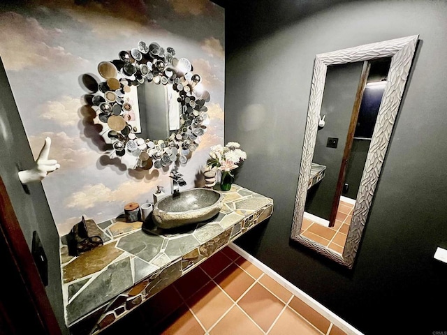 bathroom featuring tile patterned floors and sink