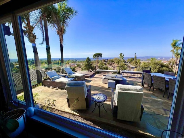 view of patio with an outdoor living space