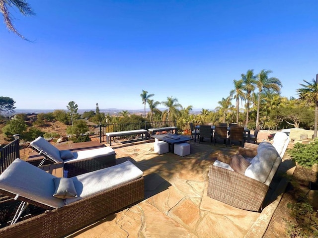 view of patio / terrace with an outdoor hangout area and outdoor dining space