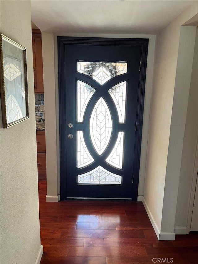 entryway featuring dark hardwood / wood-style flooring