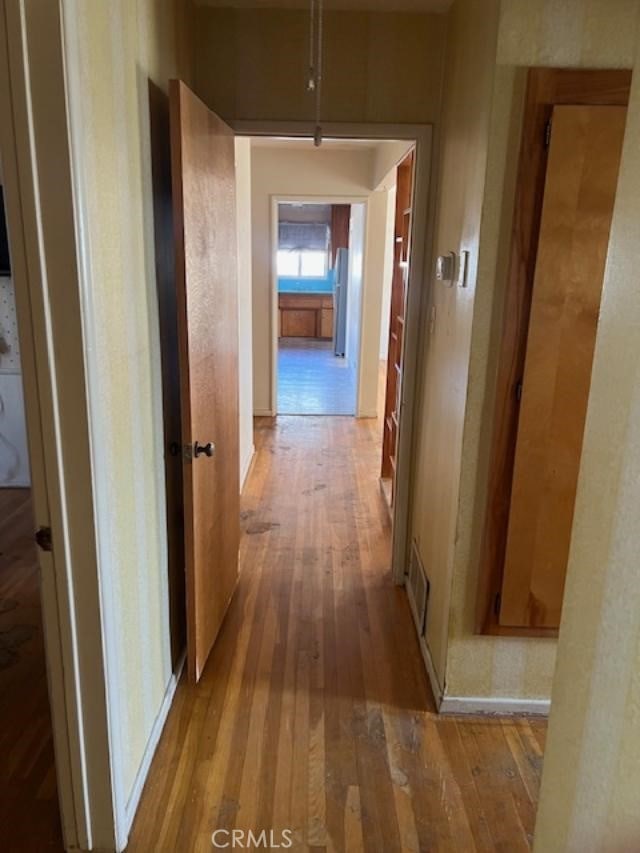 hall featuring light hardwood / wood-style flooring