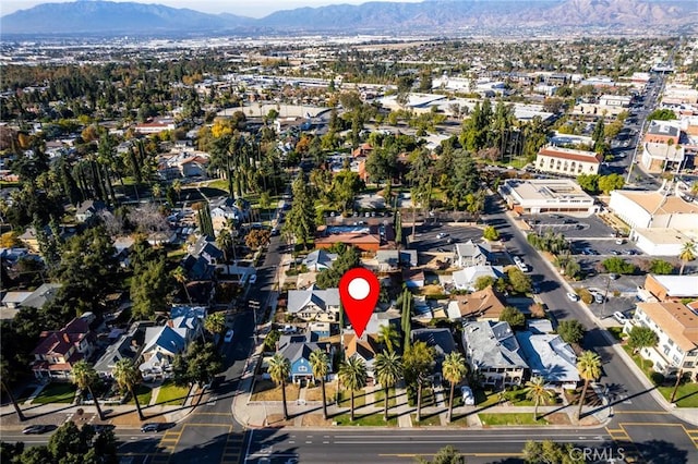 aerial view featuring a mountain view