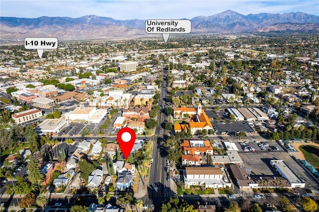 aerial view featuring a mountain view