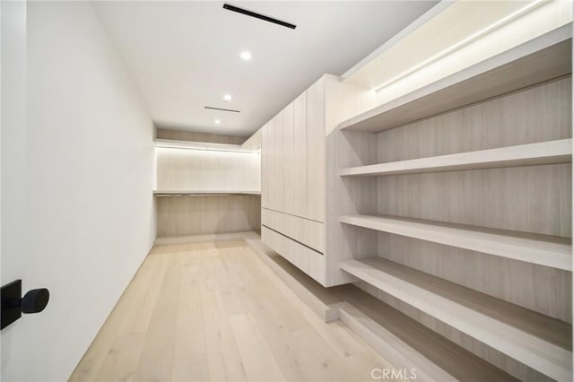 walk in closet featuring light wood-style floors