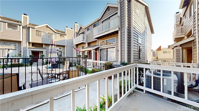 balcony featuring central AC unit