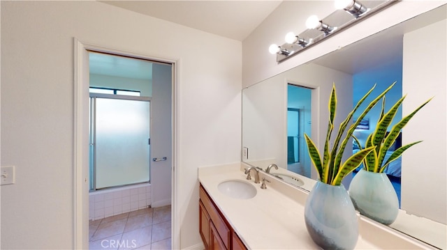 bathroom featuring tile patterned floors and vanity