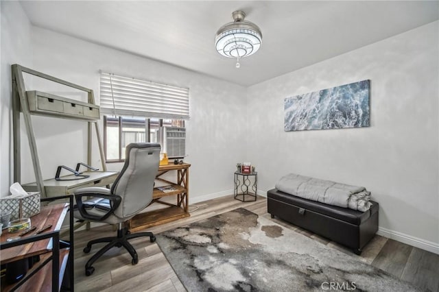 office featuring hardwood / wood-style flooring