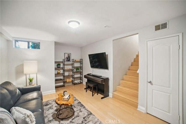 living room featuring hardwood / wood-style flooring