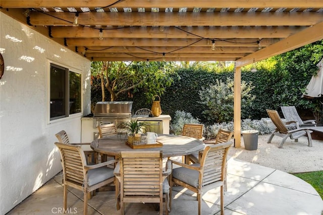 view of patio / terrace with exterior kitchen and grilling area