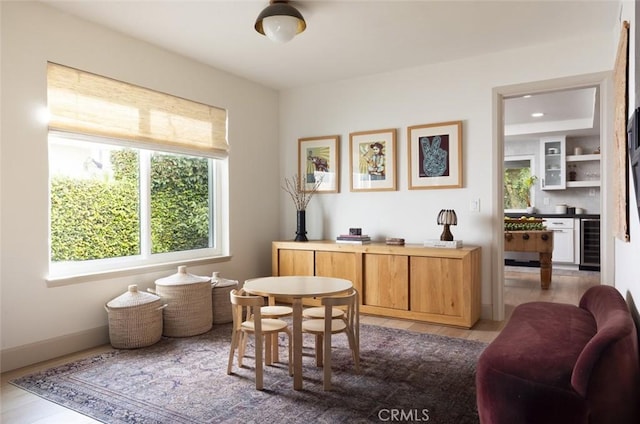 interior space featuring wine cooler