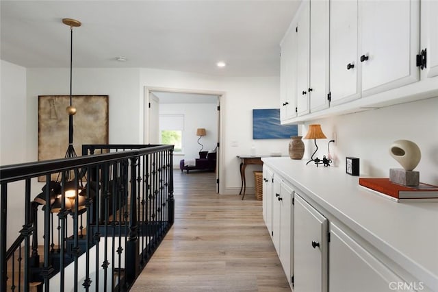 interior space with light hardwood / wood-style floors