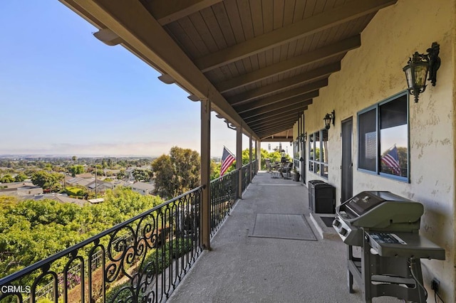 balcony with area for grilling