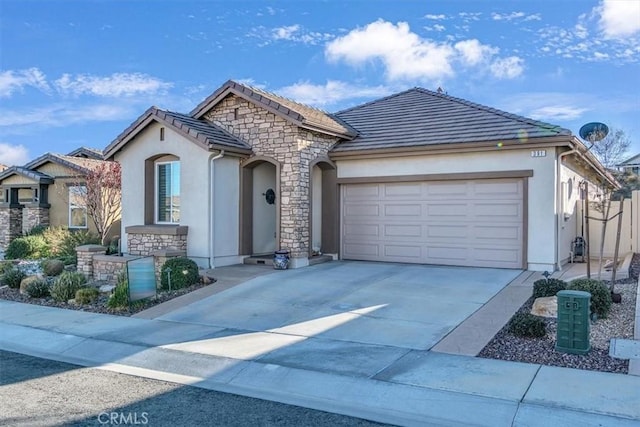 view of front of home with a garage